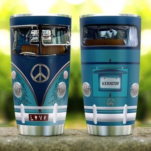 Hippie Blue Retro Van Personalized All Over Print Tumbler