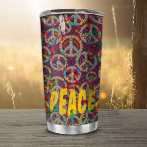 Hippie Sign Pattern All Over Print  Tumbler